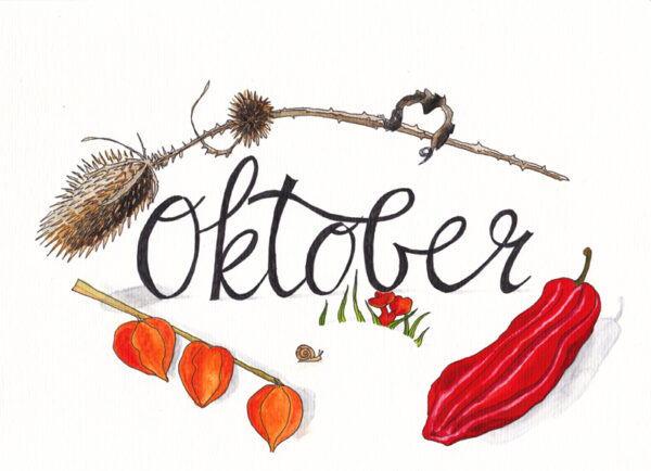 'Oktober' originele aquarel